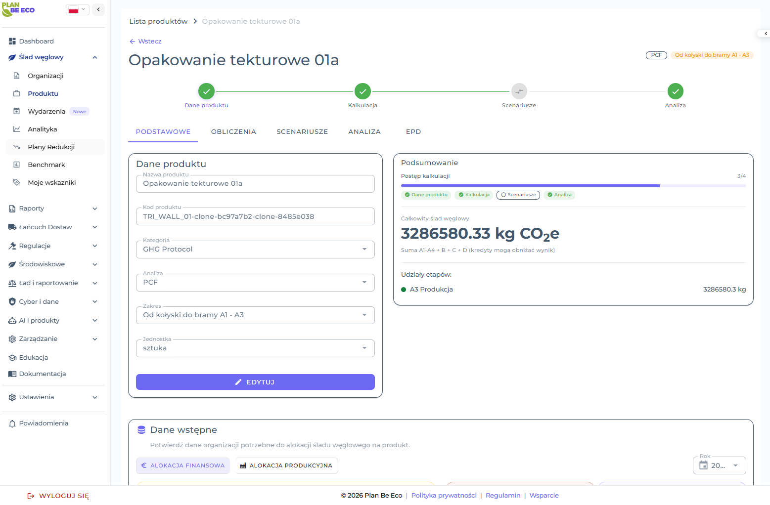 Product carbon footprint (PCF / LCA)